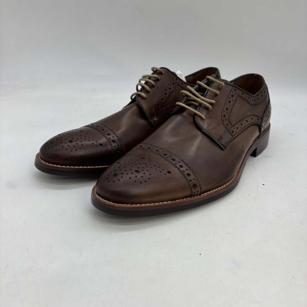 Gordon Rush Medallion Dress Shoes Mens 8.5 Whitaker Derby Full Brogue Cap Toe